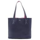 Bolso tote Double Sens 28 de cuero Clemence azul Hermès