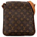 Borsa a spalla Musette Salsa in monogramma marrone di Louis Vuitton con tracolla corta