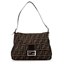 Braune Fendi Zucca Canvas Mamma Forever Schultertasche