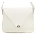 White Hermès Clemence Christine Shoulder Bag