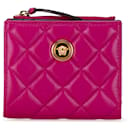 Pink Versace La Medusa Quilted Leather Wallet