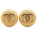 Gold Chanel Gold Plated CC Clip On Earrings