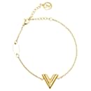 Gold Louis Vuitton Gold Plated Essential V Bracelet