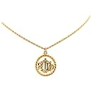 Collier pendentif logo plaqué or Dior