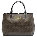 Brown Fendi Zucca Coated Canvas Satchel