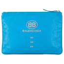 Pochette in pelle Balenciaga Supermercato blu