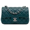 Blue Chanel Mini Rectangular Classic Lambskin Single Flap Crossbody Bag