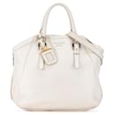 White Prada Vitello Daino Satchel