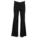 Burberry High-Waisted Bell Pants in Black Wool