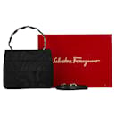 Bolso de lona negra Salvatore Ferragamo