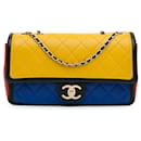 Chanel Giallo Medio Tricolore Pelle di Agnello Grafica Flap