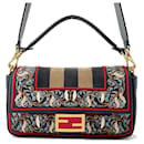 Fendi Shoulder Bag Baguette Embroidered Leather