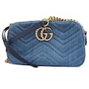 Gucci GG Marmont Denim Blue Shoulder Bag