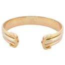 VINTAGE CARTIER DOUBLE C BRACELET 3 GOLD 18K 29.7GR SIZE 19 TRIPLE GOLD BANGLE - Cartier