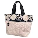 Sac fourre-tout en toile rose Chanel