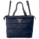 Prada Tessuto Quilted Nylon Leather Handbag