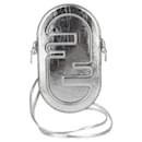 Fendi Calfskin Silver Phone Holder Shoulder Bag