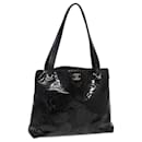 CHANEL Camelia Tote Bag Enamel Black CC Auth bs16043 - Chanel