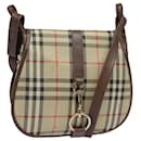 Burberrys Nova Check Schultertasche aus Canvas und Leder Beige Braun Auth bs16020 - Autre Marque