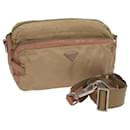 PRADA Shoulder Bag Nylon Leather Beige Auth 83156 - Prada