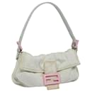 FENDI Mamma Baguette Shoulder Bag Nylon Gray Auth ac3139 - Fendi