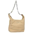 GUCCI Chain Shoulder Bag Leather Beige 001 3874 Auth ac3127 - Gucci