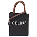 CELINE Triomphe Mini Particle Cabas Hand Bag PVC Leather 2way Black Auth 82739A - Céline