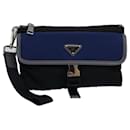 PRADA Clutch Bag Nylon Black Blue 2NH011 Auth yk13704 - Prada