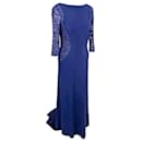 Royal blue evening robe with lace inserts - Vera Wang