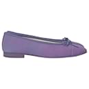 Chanel Classic CC Ballet Flats in Purple Canvas