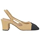 Chanel Slingback Pumps in Beige Leather