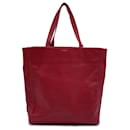 Red Leather North South Reversible Tote Shopping Bag - Saint Laurent