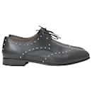 Hermes Studded Oxfords in Black Leather - Hermès