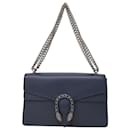 Gucci Small Dionysus Shoulder Bag in Blue Leather