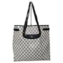 Borsa tote in tela GG vintage GUCCI in pelle PVC blu navy/grigio - Gucci