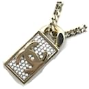 Chanel 21V CC Coco Mark Rhinestone Chain Necklace