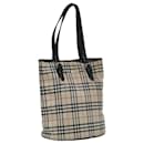 Borsa tote in nylon beige e nera con motivo Nova Check di BURBERRY Auth bs16148 - Burberry