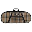 Burberrys Nova Check Racket Case Canvas Leather Beige Black Auth bs16178 - Autre Marque
