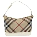 Bolsa de Ombro Burberry Nova Check PVC Bege Auth mr351