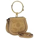 Chloe Nile Hand Bag Suede 2way Beige Auth 82248 - Chloé