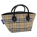 Borsa a mano in nylon beige Burberry Nova Check Blue Label Auth ti1838