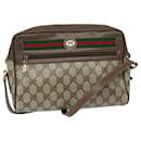 Bolso de hombro GUCCI GG Supreme Web Sherry Line PVC Beige Rojo Auth 82870 - Gucci