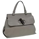 Borsa a mano quotidiana in pelle grigia GUCCI Bamboo 370831 Auth hk1420 - Gucci