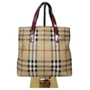 Bolso tote pequeño Haymarket Check de Burberry rojo