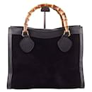 Vintage Bamboo Suede Handbag - Gucci