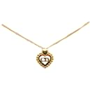 Gold Dior Gold Plated CD Logo Heart Pendant Necklace