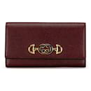 Red Gucci Zumi Leather Long Wallet