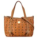 Brown MCM Visetos Satchel