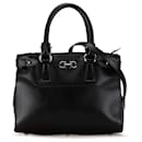 Black Ferragamo Saffiano Leather Top Handle Bag Satchel - Salvatore Ferragamo