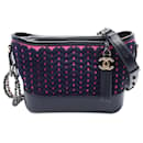 Blue Chanel Small Woven Knit Cotton Gabrielle Hobo Crossbody Bag